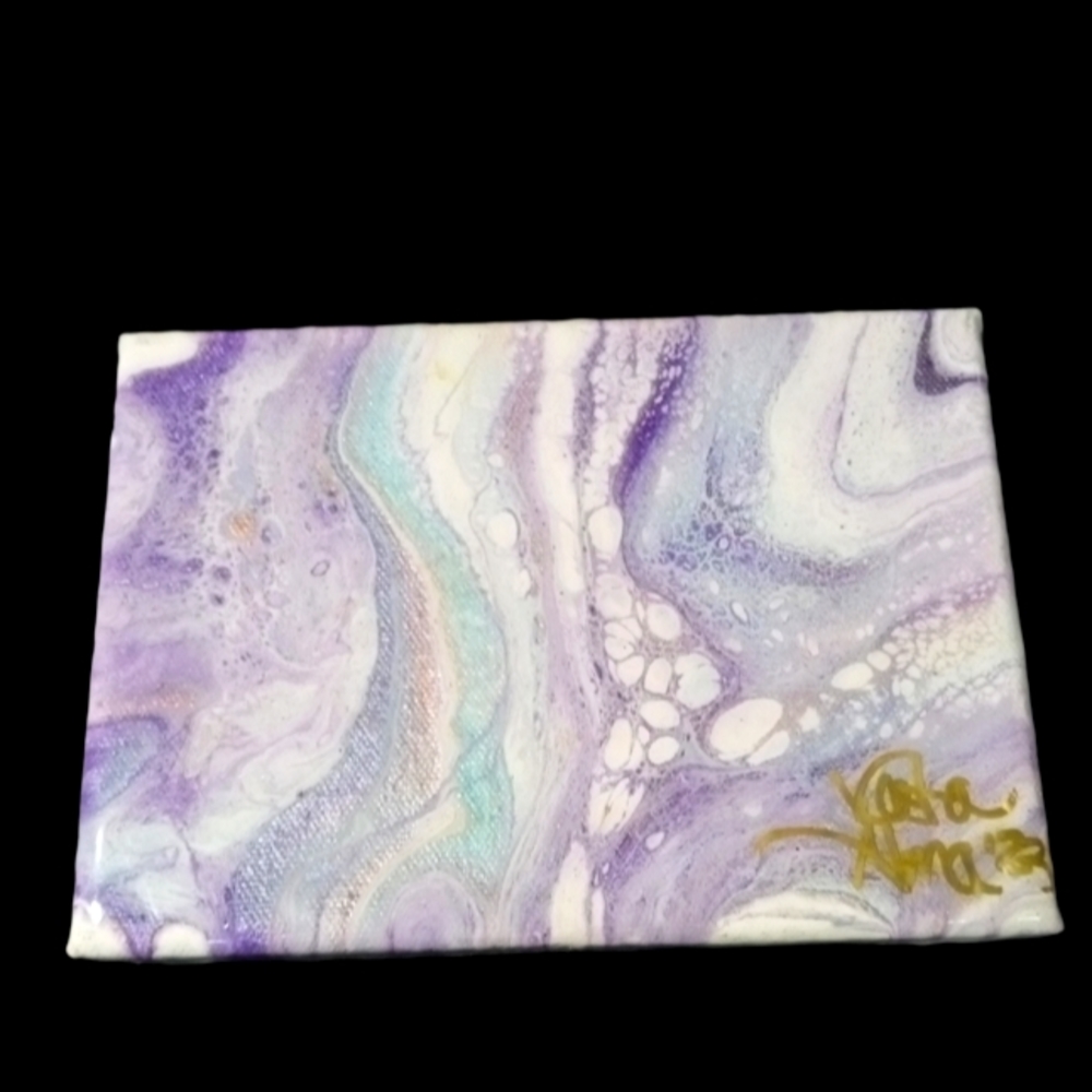 "Purple Waves Original Abstract Painting Handmade Wall Decor